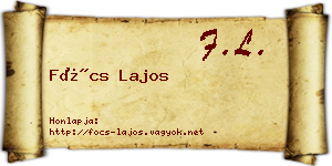 Föcs Lajos névjegykártya